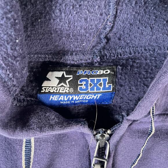 Vintage Starter Pro80 Heavyweight Mens Full Zip Hoodie Size XL Baggy Streetwear - Picture 7 of 7